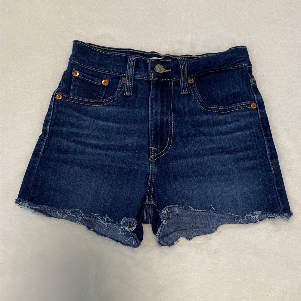 Levi’s Dark Blue Denim Cutoff 2” Shorts Size 24 O/XS